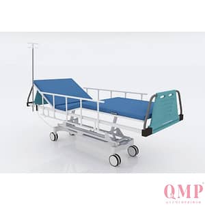 Кровать медицинская функциональная 2-х секционная без боковых ограждений (на колесах) КМП КФМ-02